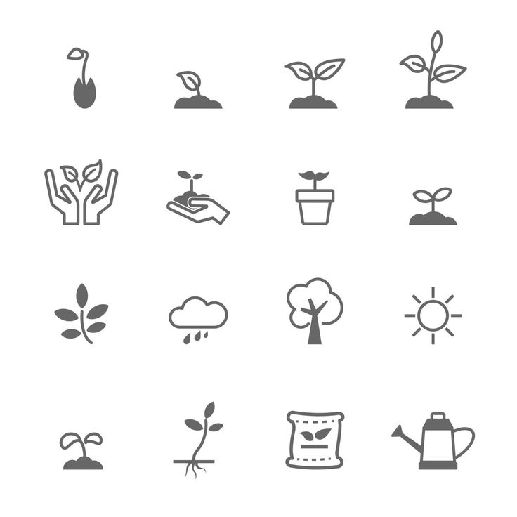 black and white gardening icons set royalty photo