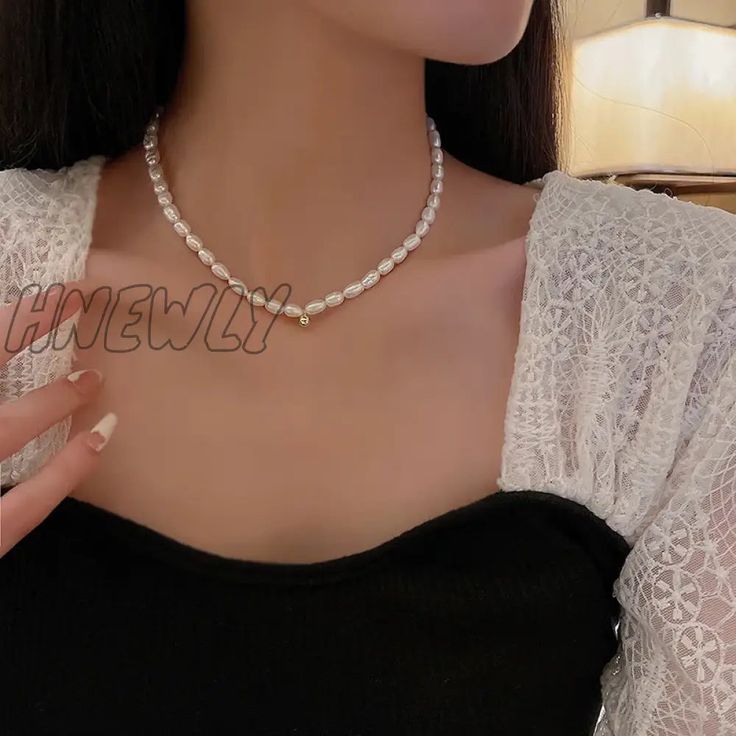 47094043246760 Pearl White Pearl Clavicle Chain Necklace, Party Pearl Necklace With Alloy Chain, White Pearl Choker Chain Necklace, Pearl White Beaded Necklaces With Clavicle Chain, Alloy Pearl Necklace As A Gift, Elegant Alloy Chain Necklace For Wedding, White Alloy Necklace For Wedding, White Alloy Chain Necklace For Party, White Necklace For Wedding