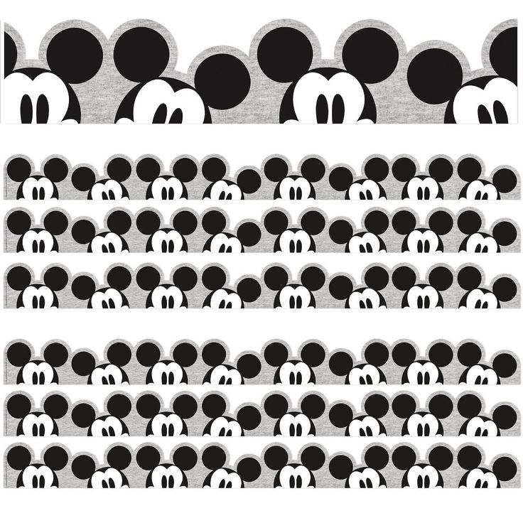 an image of mickey mouse heads in black and white