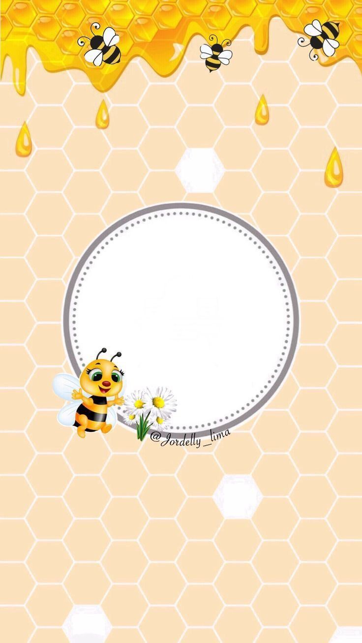 a frame with bees and honeycombs on it