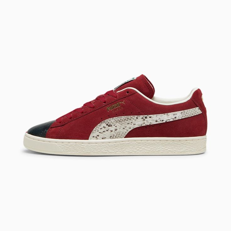 Suede Split Sneakers, Intense Red-Cold Green-Frosted Ivory, extralarge Sneakers Puma, Thick Heel, Leather Products, The Scene, Leather Working, Split, Sneakers, Green, Red