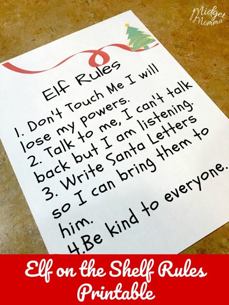 elf on the shelf rules printable for kids to use in christmas crafts and activities