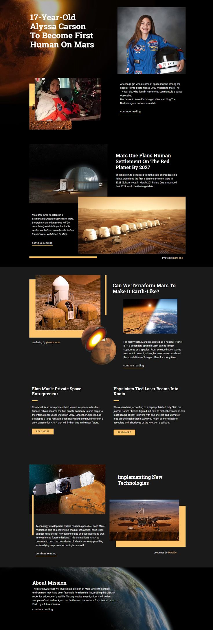 the landing page for nasa's new mission, which is currently being used by nasa astronauts