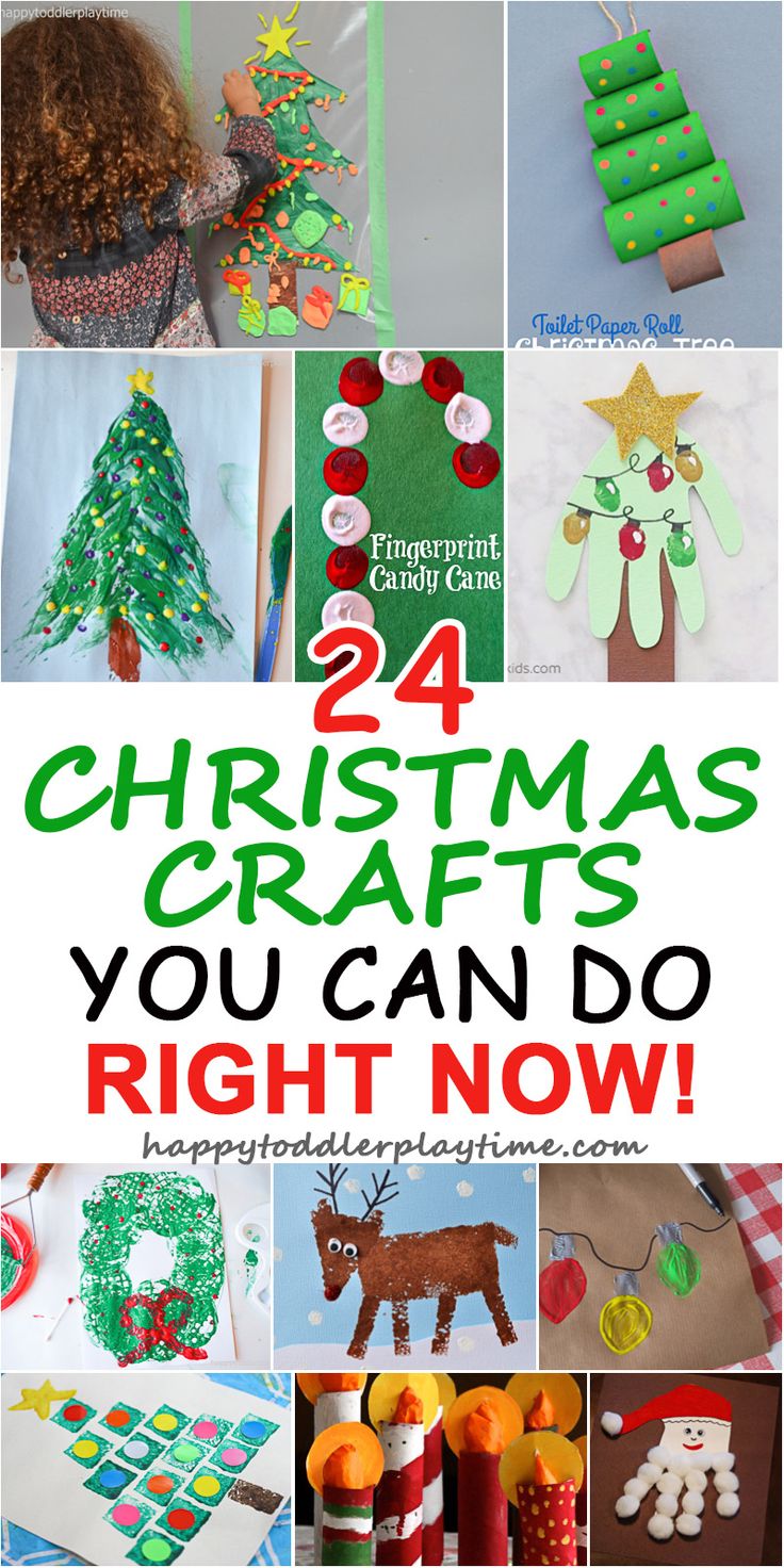 christmas crafts for kids to make and decorate with the words, 24 christmas crafts you can do right now