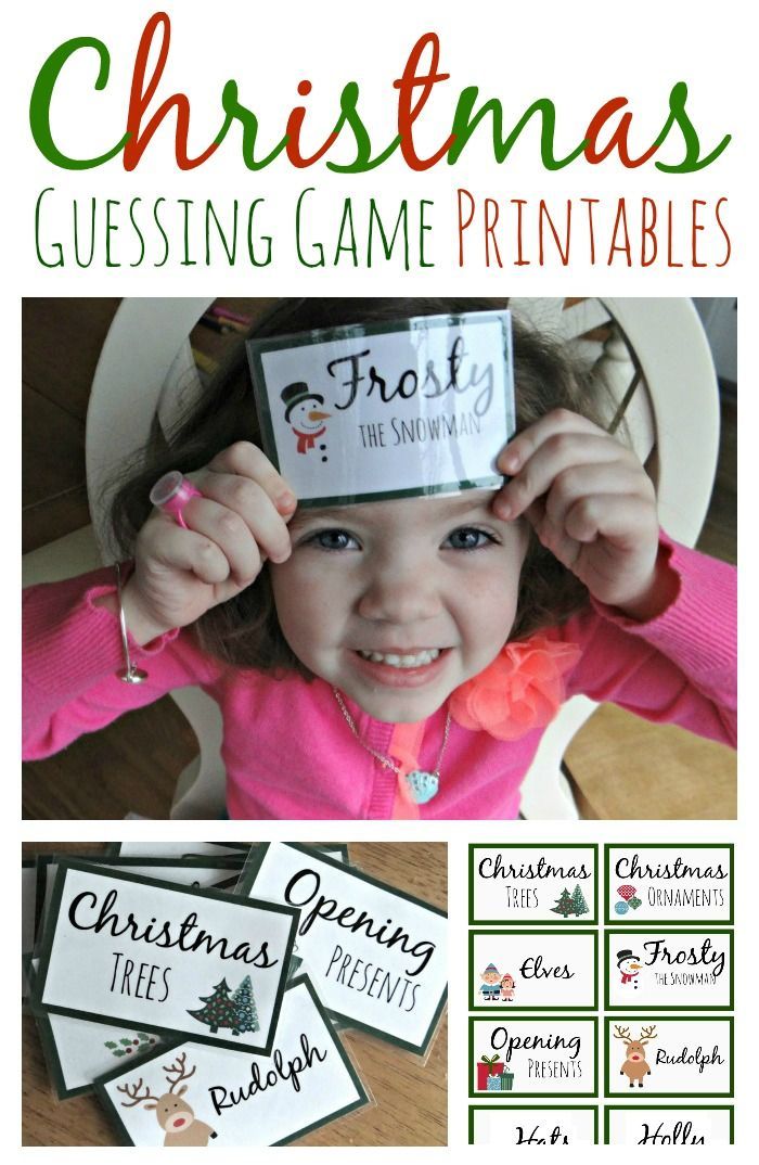 christmas guess game printables for kids to play on the table with their name tags