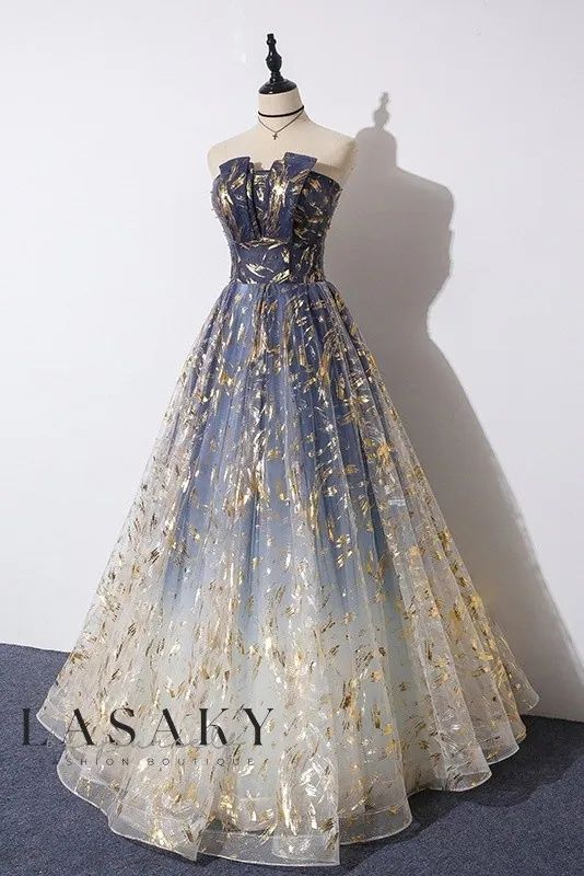 Lasaky - Exquisite Bridal Performance Dinner Gown with Sheath Silhouette and Elegant Long Fluffy Skirt Puffy Prom Dresses, डिजाइनर कपड़े, Strapless Evening Dress, 파티 드레스, Graduation Dresses, Pretty Prom Dresses, A Line Prom Dresses, Ball Gowns Prom, Fantasy Dress