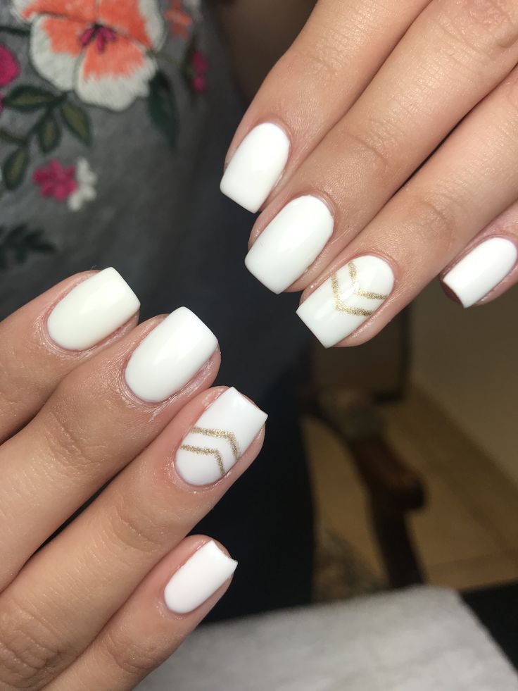 Stars Nails, White Nails With Gold, Gold Ideas, Gold Nail Designs, Gold Nail Art, Gold Nail, White Nail Designs, Wedding Nails Design, Super Nails