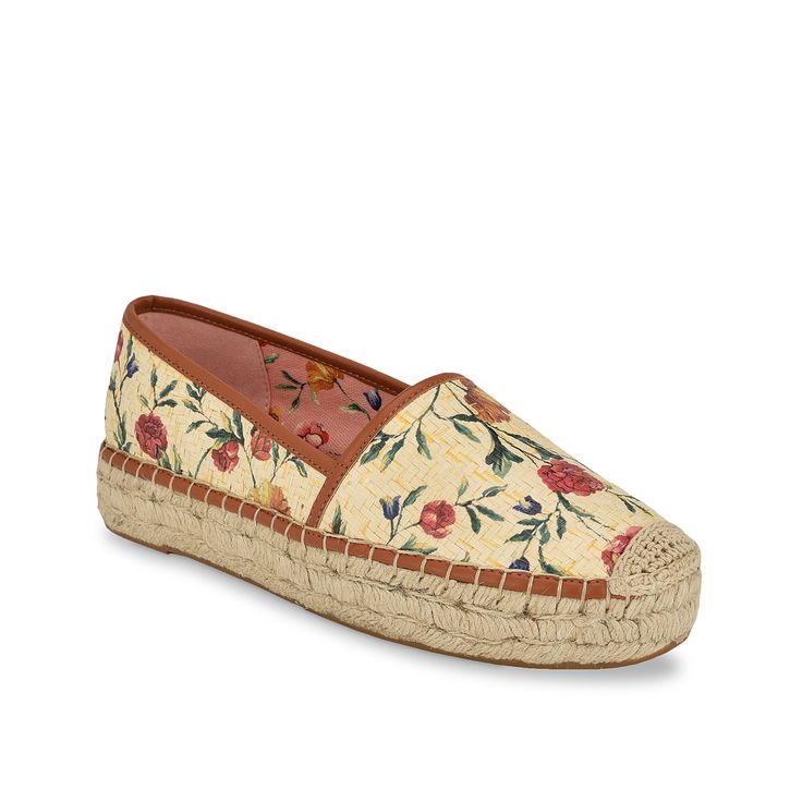 Guess-Joelyn Espadrille Slip-On Make your spring-summer transition runway-worthy with the Joelyn espadrille slip-on from Guess. Be it the woven-like upper, the closed toe, or the contrasting espadrille bottom, you won't take your eyes off the platform slip-on. Spring Beach Espadrilles With Woven Sole, Spring Beige Slip-on Espadrilles, Spring Espadrilles With Woven Sole For Summer Outings, Beige Flat Espadrilles For Spring, Trendy Spring Espadrilles, Trendy Flat Heel Espadrilles For Spring, Casual Espadrilles With Round Toe For Spring, Casual Round Toe Espadrilles For Spring, Spring Slip-on Round Toe Espadrilles