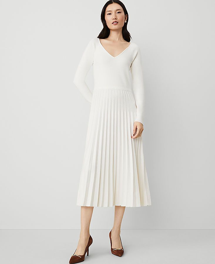 Designed for extra easy fit, our V-neck sweater dress will be your new go-to. V-neck. Long raglan sleeves. Elasticized waist.,Hit:Hits below the knee,Imported:Imported,Length:46 1/2" from shoulder to hem,Fabrication:36% Polyester, 34% Nylon, 30% Viscose,Garment Care:Machine Washable V-Neck Sweater Dress by Ann Taylor Size regular - XS Winter White Women's Sweater, Dress, Regular, V-Neck, Long, Sleeve, Dresses, 36%, Polyester, 34%, Nylon, 30%, Viscose, Machine, Washable Extra Dresses, Womens White Sweater, White Sweater Dress, Long Sleeve Dresses, Sleeve Dresses, White Sweater, Trendy Clothes For Women, Women's Wardrobe, Winter White