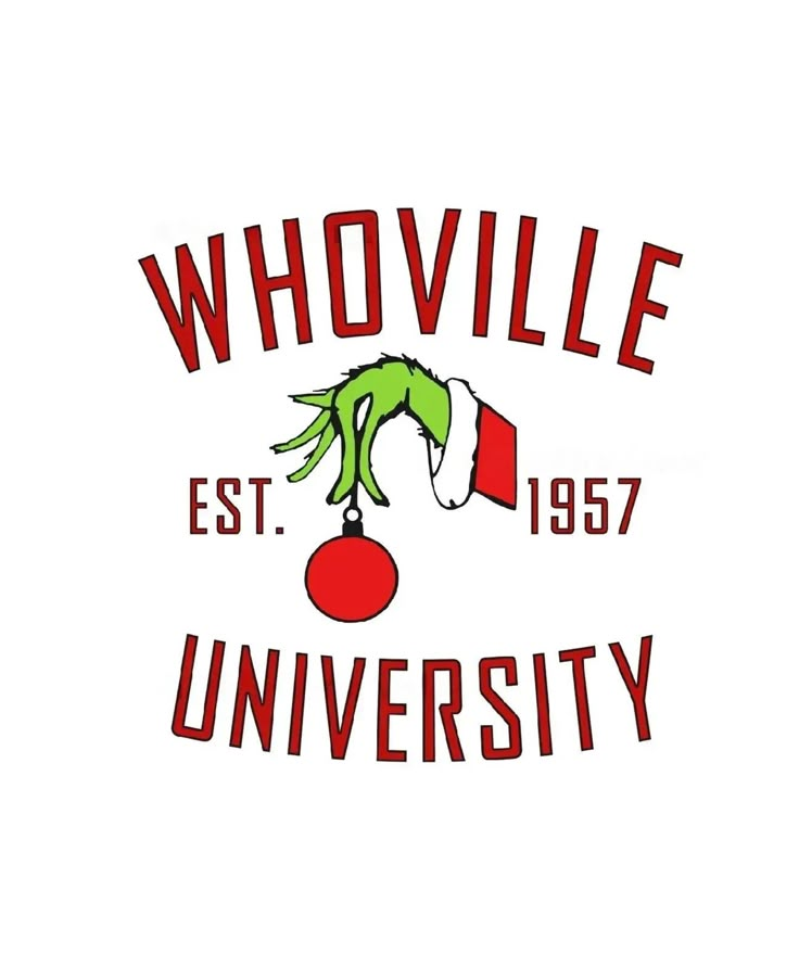 the logo for whovillee university is shown in red and green on a white background