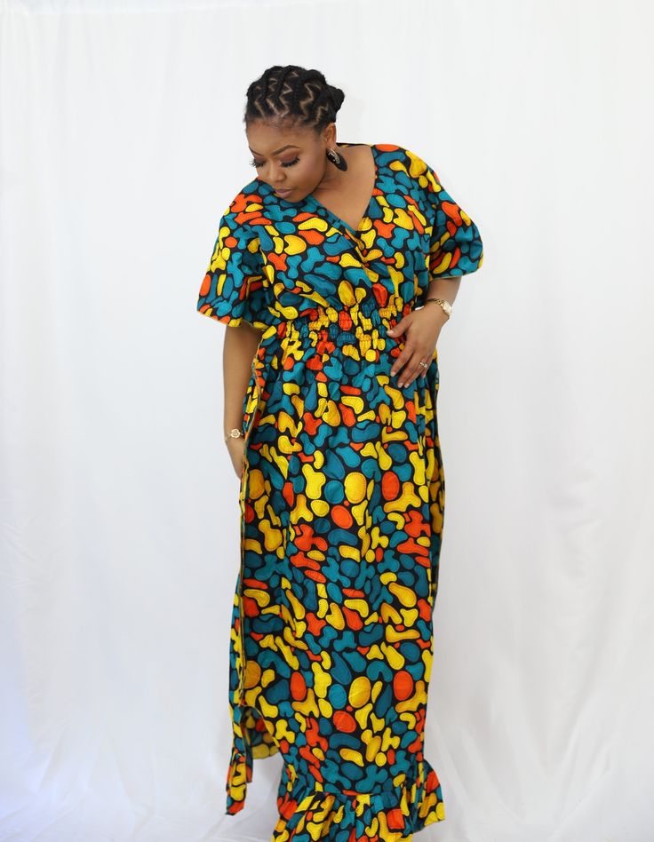 Aliyah multicoloured maxi dress/ summer & spring fashion/ womenswear/ party wear Gown Ankara, Maxi Dress Summer, Party Kleidung, Maxi Robes, Summer Maxi Dress, Dress Summer, Dress Clothes For Women, Ankara, Party Wear