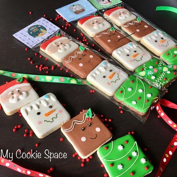 decorated cookies in the shape of christmas trees