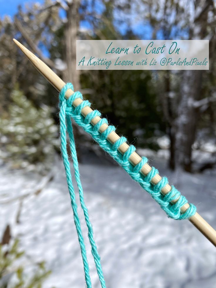 a crochet hook with the words learn to cast on