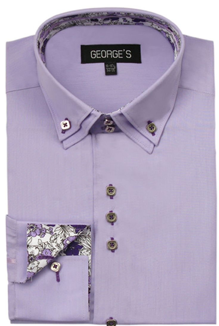 Normal fit bottom down men shirt Double collar with buttons to keep it firmly in place Printed sleeves gives it a better design look Cotton blend, Standard cuffs Milano Moda Shirts Mens Suit Ideas, Gents Shirt Design, Lilac Wedding Colors, Gents Shirts, Denim Suit, Lilac Wedding, Church Suits, Double Collar, Mens Designer Shirts