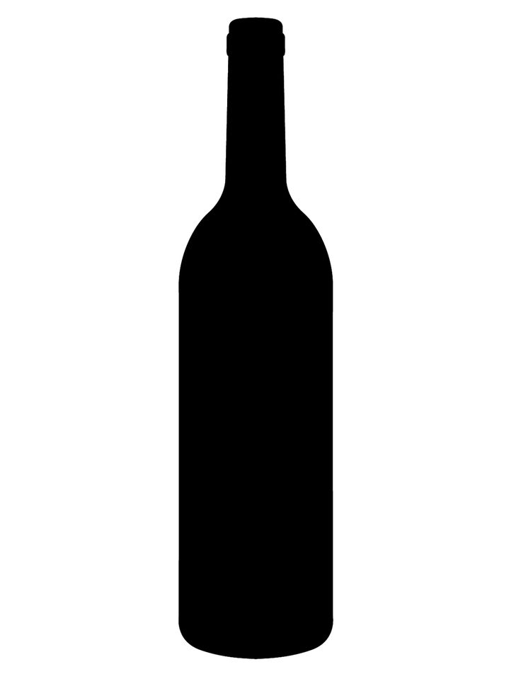 a black and white silhouette of a wine bottle with no label on the bottom,