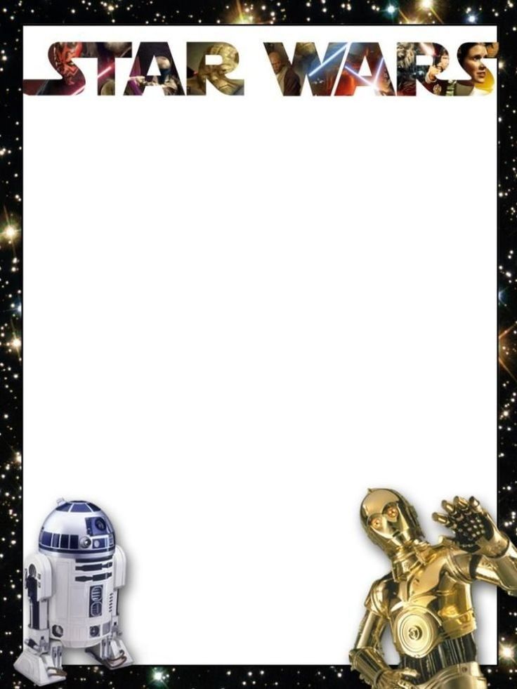 a star wars photo frame with a robot and r2d2