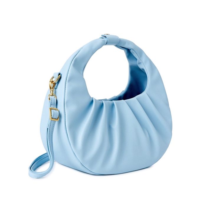 Beautiful Handbag That’s Ready To Be Added To Your Wardrobe! Blue Spring Hobo Shoulder Bag, Trendy Blue Shoulder Bag For Day Out, Trendy Blue Bags For Day Out, Chic Blue Bags For Spring, Chic Blue Bag For Spring, Blue Hobo Bag For Everyday Spring Use, Blue Hobo Bag For Spring, Spring Blue Hobo Bag For Everyday, Blue Spring Hobo Bag