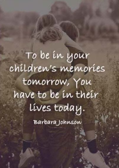 two children walking through a field with the words to be in your children's memories tomorrow