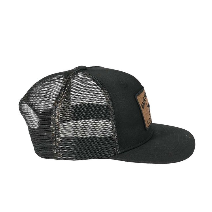 The Waxed Pursuit Trucker is a stylish hat made from waxed cotton. Boasting a classic black and gold color scheme, this hat has a lightweight and breathable interior, making it the perfect accessory for any outdoor activity. With its unique waxed cotton construction, this hat is sure to make its wearer stand out from the crowd. Mid-pro Mesh Snapback Hat Black Cotton Trucker Hat, Black Outdoor Snapback Hat, Black Snapback Hat For Outdoor, Black Adjustable Six-panel Snapback Hat, Black Cotton Trucker Snapback Hat, Black Cotton Baseball Cap For Outdoor, Black Snapback Baseball Cap With Leather Patch, Black Hat With Leather Patch And Flat Brim, Black Flat Brim Baseball Cap For Outdoor Activities