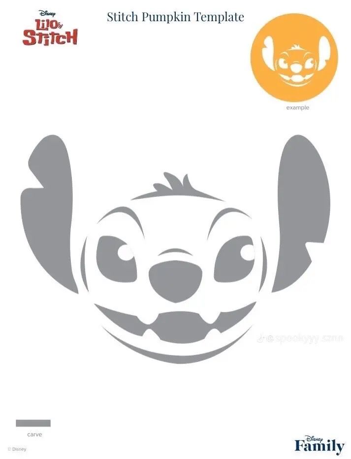 an image of a cartoon character with the words stitch pumpkin template