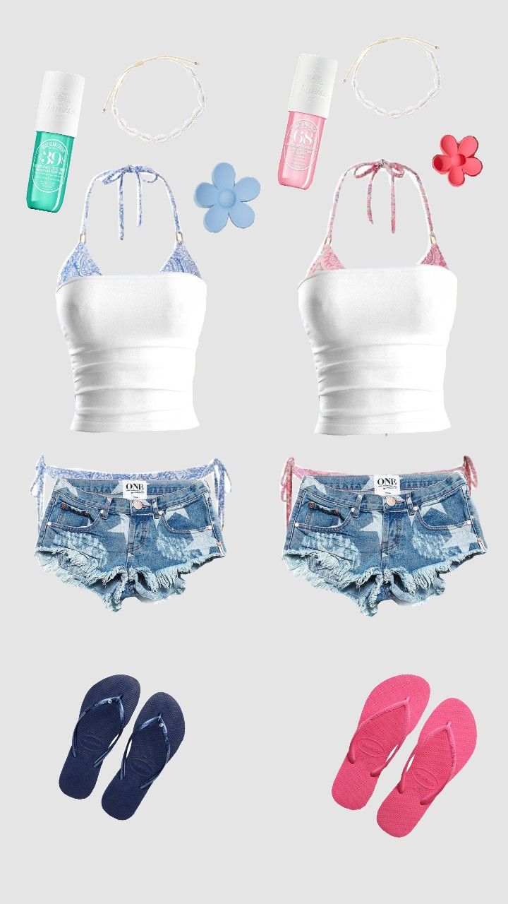 #summer #beach #bestie #vacay🌊 #🪸���🌊🌺 Beach Matching Outfits, Summer Outfits With Friends, Clothes Beach, Summer Outfits Best Friends, Summer Holiday Clothes, Fits For Vacation, Outfits With Bestie, Holiday Matching Outfits, Bathing Suit And Shorts Outfit