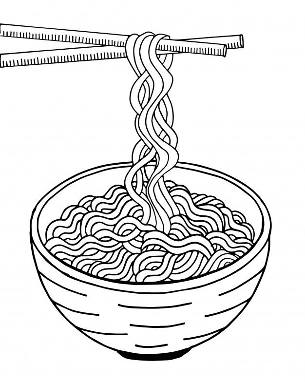 a bowl of noodles with chopsticks in it and a measuring tape on the side