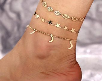 Tassel Anklet, Coin Anklet, Boho Wedding Jewelry, Bridal Anklet, Star Anklet, Anklet Set, Glamorous Jewelry, Pearl Anklet, Ankle Jewelry