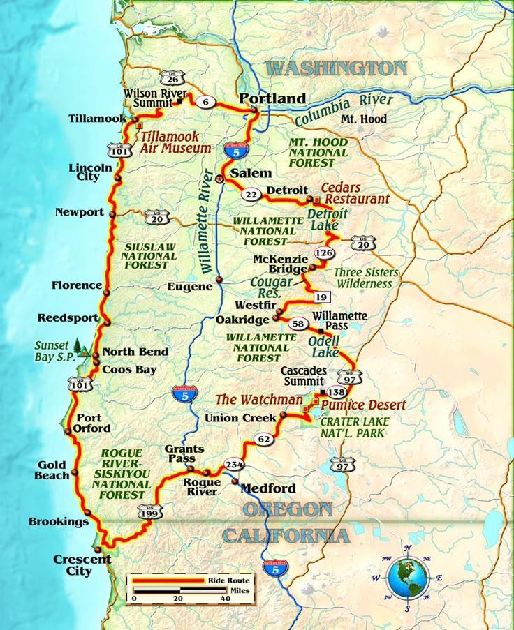 a map of the state of washington with roads and major cities on it's sides