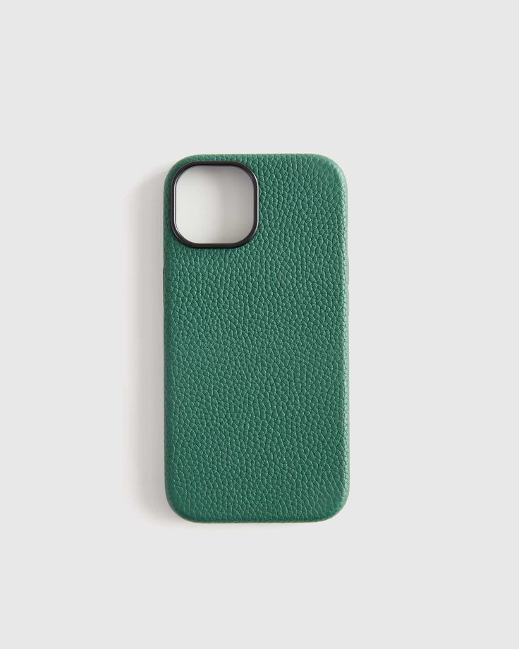 the green iphone case is made from genuine leather