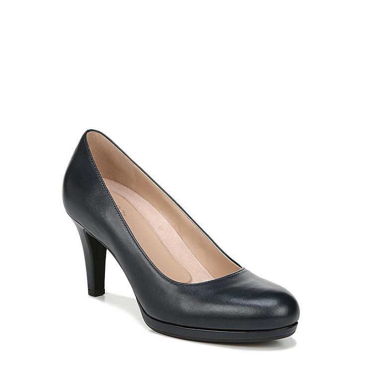 Naturalizer Michelle Pump Heel A modern essential. This platform pump is a closet must-have. Ultimate in sophisticated tailoring, this sleek silhouette is a timeless style you will wear for seasons to come.       Sleek silhouette, Round toe, Scooped vamp, Slip-on style     Leather, faux leather, suede, or fabric upper with smooth lining     Non-slip outsole with approx. 1/2" platform midsole, 2 1/2" heel; Total heel height 3"     N5 Contour technology     Made in China Sleek Platform Heels For Formal Occasions, Modern Platform Heels For Business, Chic Platform Heels For Business, Fitted Platform Court Shoes For Formal Occasions, Elegant Round Toe Pumps For Office, Elegant Round Toe Pumps For Work, Elegant Round Toe Office Pumps, Business Platform Heels Medium Width, Fitted Formal Court Shoes With Platform