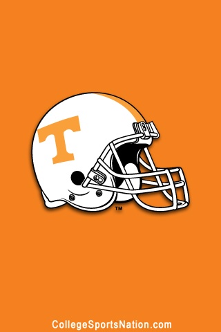 the tennessee football helmet on an orange background