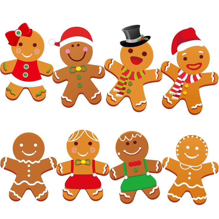 a group of gingerbread men and women