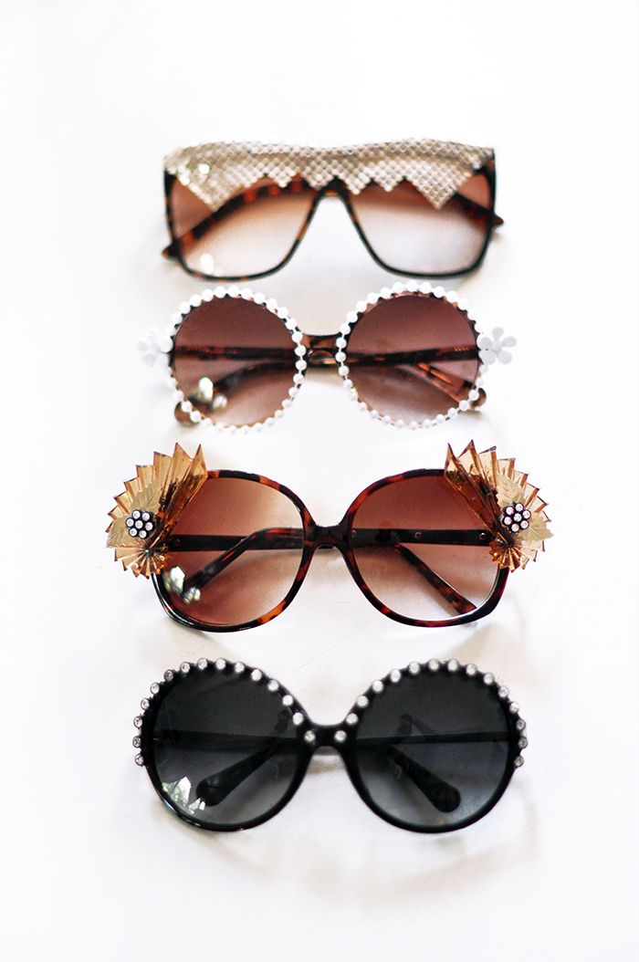 Sunglasses Craft, Bedazzled Sunglasses, Sunglasses Diy, Diy Boho Clothes, Sun Gazing, Diy Sunglasses, Diy Clothes For Women, Embellished Sunglasses, Diy Glasses