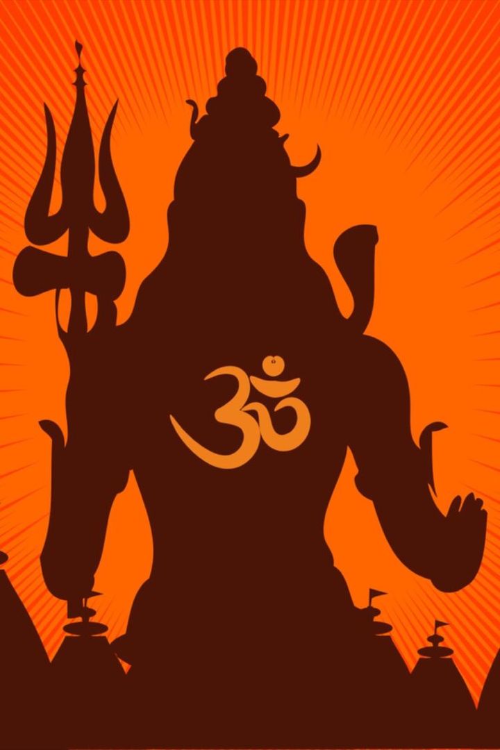 an image of the hindu god ganesha in front of orange and yellow background