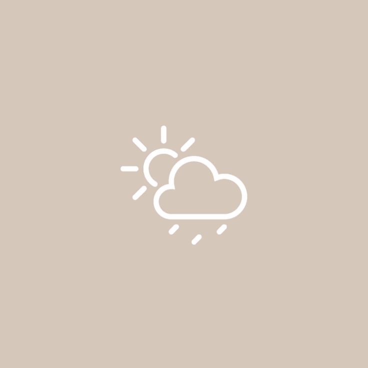 the weather icon is shown in white on a beige background