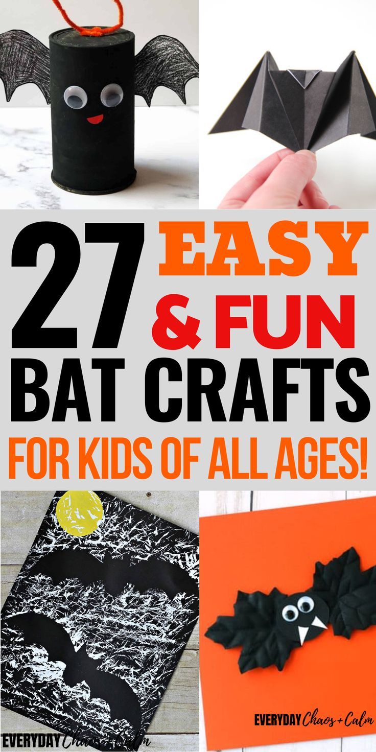 bat crafts for kids that are easy and fun to make with the kids at all ages