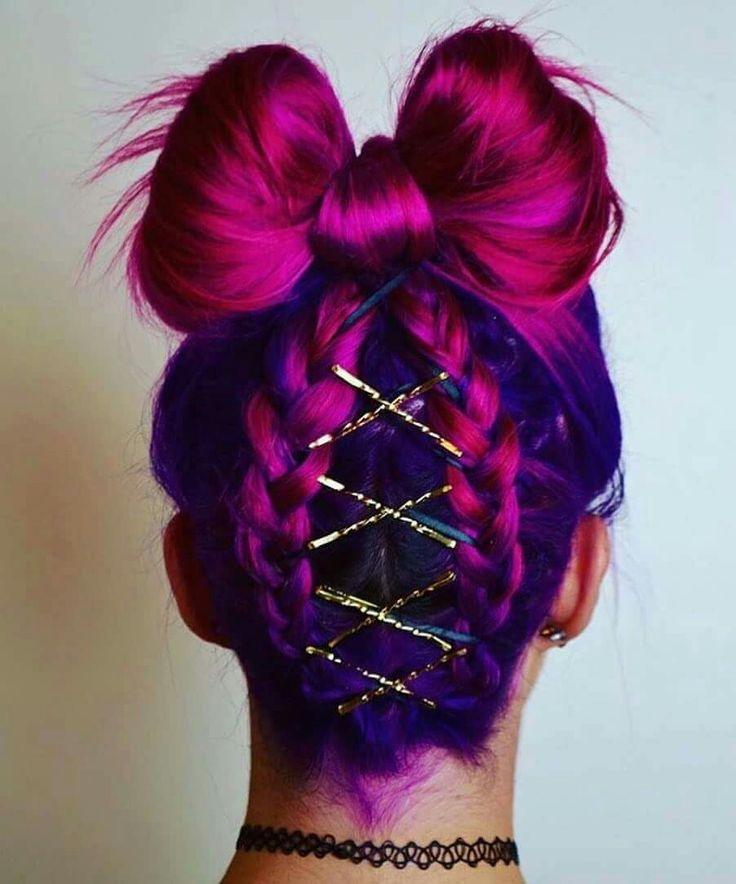 Laced bow hair Funky Summer Hair Color, Bow Style, Hair Dye Colors, Limes, Cool Hair Color, Grunge Hair, Crazy Hair, Purple Hair, Hair Dos