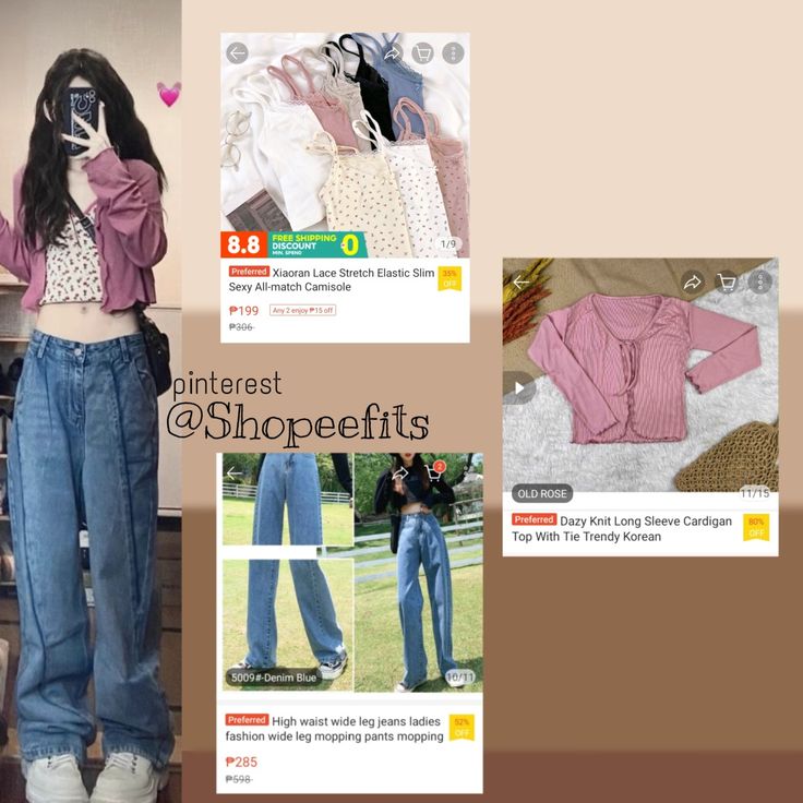 Fashion styles Shopee Philippines #shopee #shopeeph #styles Shopee Finds Philippines, Shoppee Finds, Shopee Outfit, Shopee Finds, High Waist Wide Leg Jeans, Shopee Philippines, Everyday Fashion Outfits, Korean Outfits, Stretch Lace