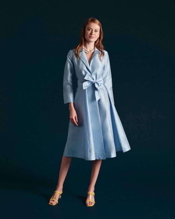 Lucille Wrap Dress Light Blue – Frances Valentine Valentine Dresses, Formal Midi Dress, Silver Cocktail Dress, Frances Valentine, Dress Light Blue, Valentine Dress, Midi Dress Formal, Lucille Ball, Casual Rompers