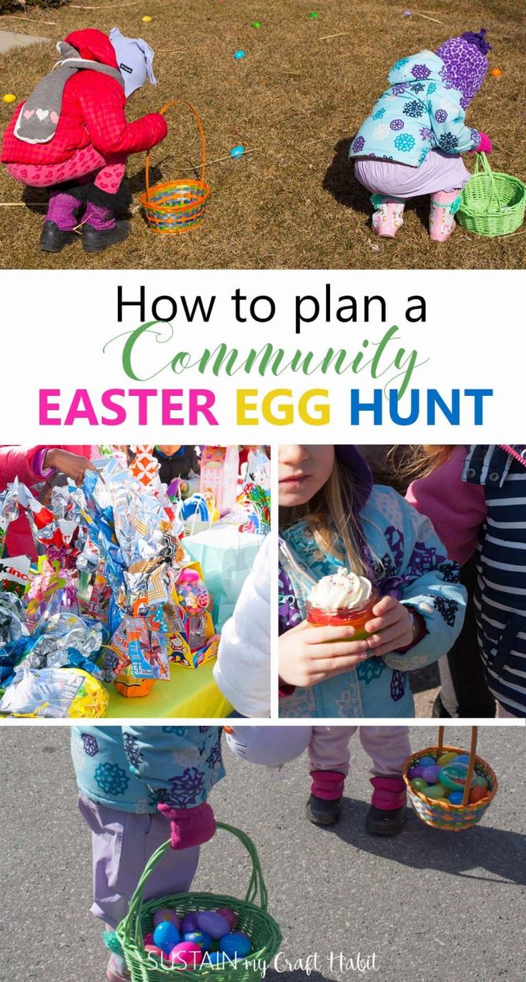 an easter egg hunt with the title how to plan a community easter egg hunt