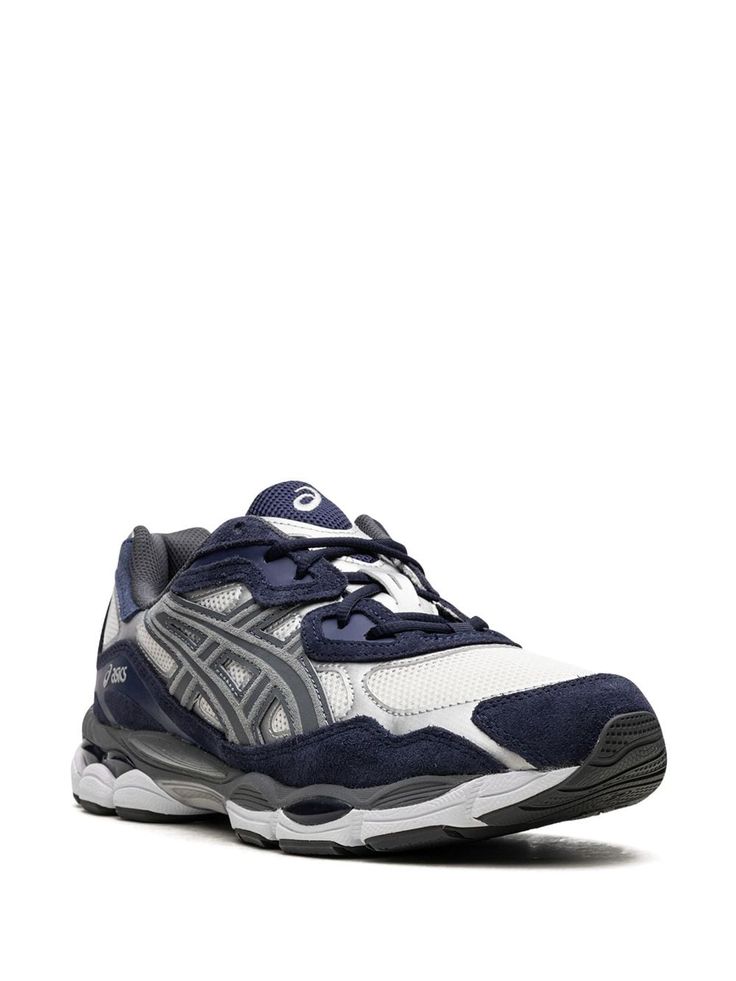 Find ASICS Gel-nyc Navy Steel Sneakers on Editorialist. cream white/steel grey suede panelled design mesh detailing logo print to the side logo-print tongue round toe front lace-up fastening branded heel counter chunky rubber sole When buying this unisex item, keep in mind that it is graded in standard men's sizing. These styles are supplied by a premium sneaker marketplace. Stocking only the most sought-after footwear, they source and curate some of the most hard to find sneakers from around th Medium Fit Lace-up Sneakers For Jogging, Low-top Running Shoes With Rubber Sole And Medium Fit, Medium Fit Low-top Running Shoes With Rubber Sole, Sneakers With Rubber Sole For Light Sports, Medium Fit High-top Running Sneakers Lace-up, Medium Fit High-top Lace-up Sneakers For Running, Running High-top Sneakers With Rubber Sole, Medium Fit High-top Running Sneakers With Rubber Sole, Lace-up Sneakers For Light Sports