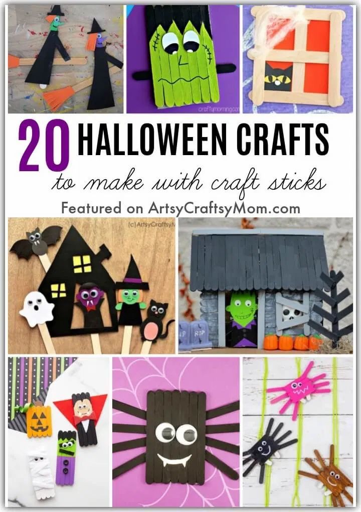 20 halloween crafts to make with craft sticks