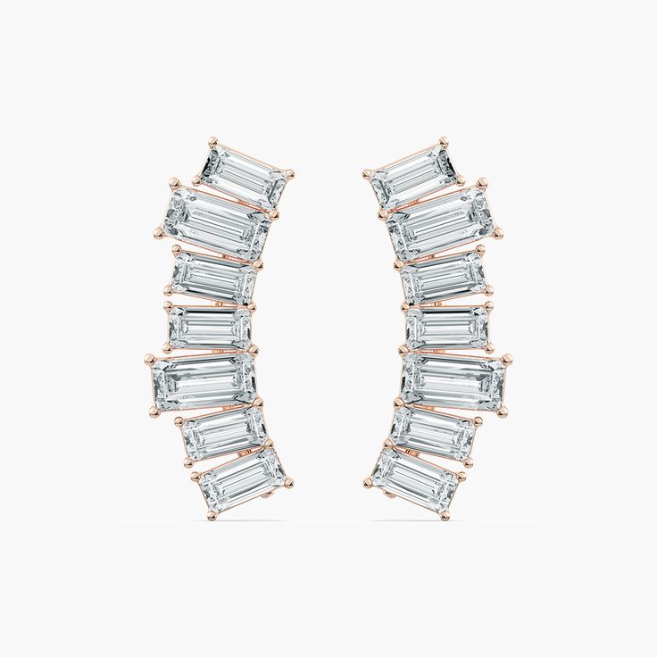 Elevate your elegance with our Baguette Diamond Climber Earrings, featuring a breathtaking total of 4.0 carats of sparkling lab-grown diamonds. These climber earrings are designed with both 0.20ct and 0.50ct baguette lab diamonds, meticulously set to form a stunning linear display. They are available in 14K White, Yellow, and Rose Gold. Material: 14K White, Yellow, or Rose GoldLab-Grown Diamond Weight: 4.10 Carat Total WeightDiamond Quality: Lab-Grown Diamonds EF/VSStone Sizes: Baguette - 5.20x2 Diamond Climber Earrings, Baguette Earring, Climber Earrings, Baguette Diamond, Easy Gifts, Lab Diamonds, Gold Material, Or Rose, Lab Grown