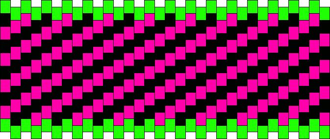 a black and pink pattern with green squares