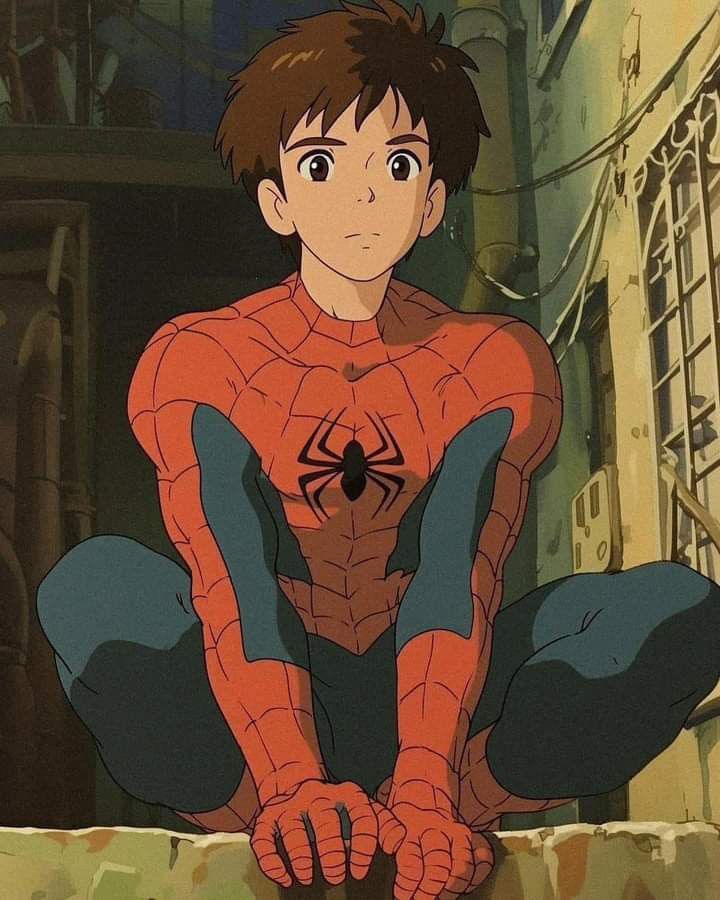 spider - man sitting on a ledge with his hands in his pockets