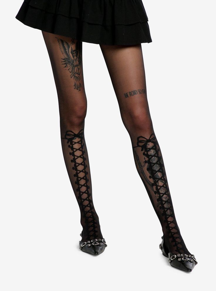 Trendy Black Party Legwear, Trendy Black Legwear For Party, Black Thigh High Hosiery For Spring, Chic Black Thigh High Legwear, Gothic Black Legwear For Night Out, Sheer Black Legwear For Party, Sheer Black Legwear For Spring, Black Fishnet Legwear For Spring, Black Gothic Legwear For Night Out