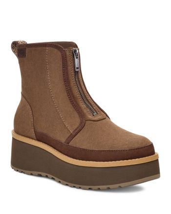 Ugg Women's Cityfunc Zip Boots Brown Leather Wedge Boots For Outdoor, Womens Uggs, Buy Online, Boots