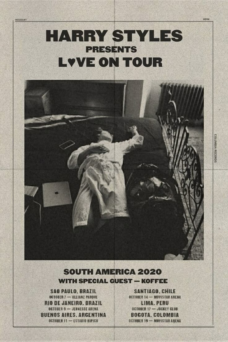 the poster for harry styles presents live on tour