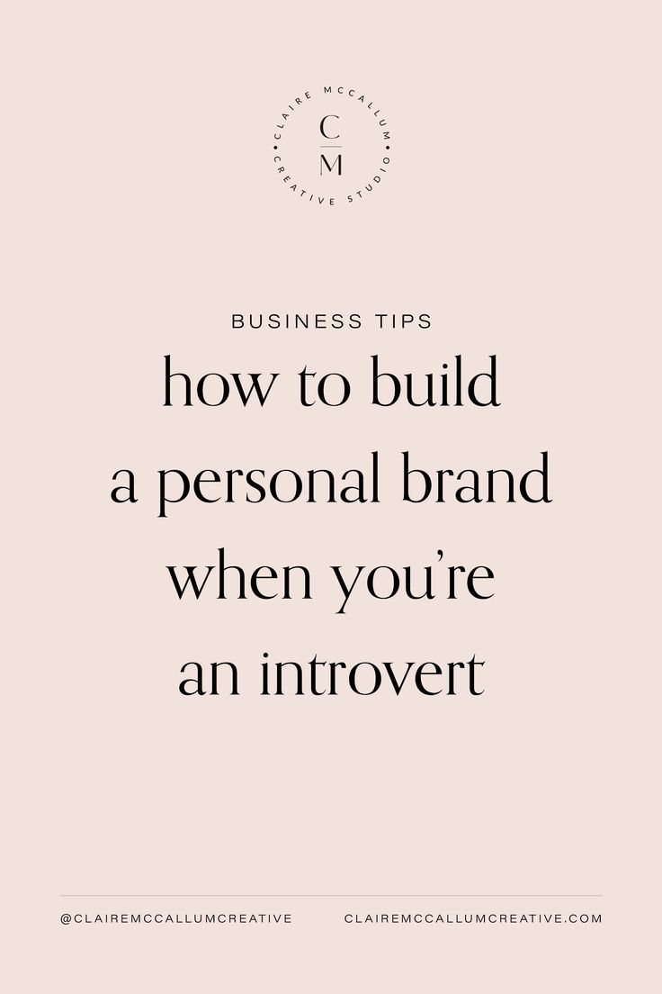 the words business tips how to build a personal brand when you're an innovart