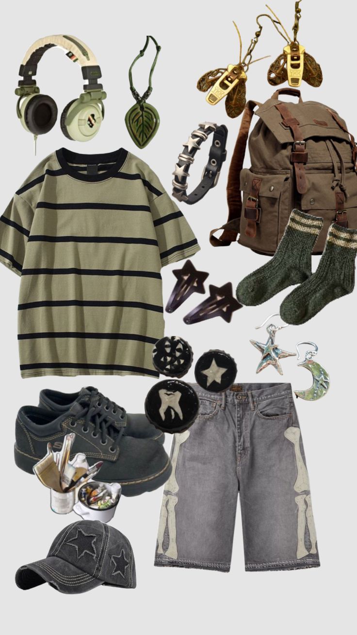 #green #grunge #fairycore #mascfairycore #nature #outfitinspo #outfit #vibes #fit #greenaesthethic #aesthetic Green Grunge, Grunge Fits, Silly Clothes, Look Grunge, Masc Outfits, Mode Kawaii, Grunge Fairycore, Funky Outfits, غرفة ملابس